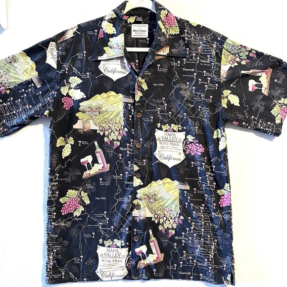 David Carey M Medium Napa Valley Wine Trail Camp Shirt California Originals‎ - Picture 1 of 13
